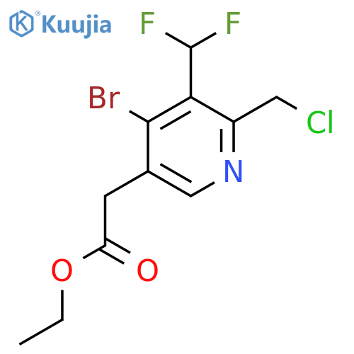 Ethyl 4-bromo-2-(chloromethyl)-3-(difluoromethyl)pyridine-5-acetate structure
