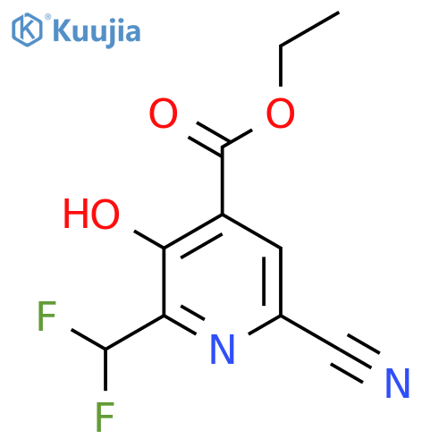 Ethyl 6-cyano-2-(difluoromethyl)-3-hydroxypyridine-4-carboxylate structure