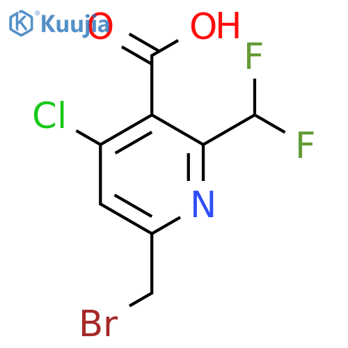 6-(Bromomethyl)-4-chloro-2-(difluoromethyl)pyridine-3-carboxylic acid structure