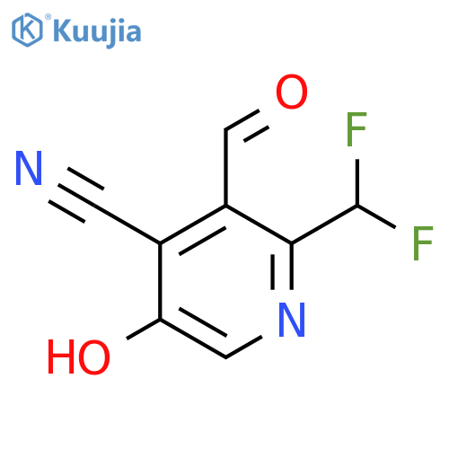4-Cyano-2-(difluoromethyl)-5-hydroxypyridine-3-carboxaldehyde structure