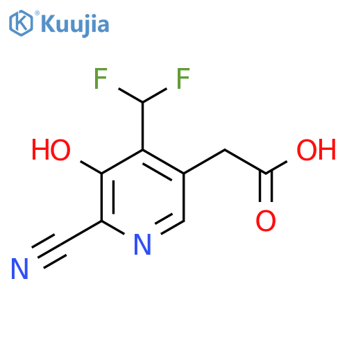 2-Cyano-4-(difluoromethyl)-3-hydroxypyridine-5-acetic acid structure