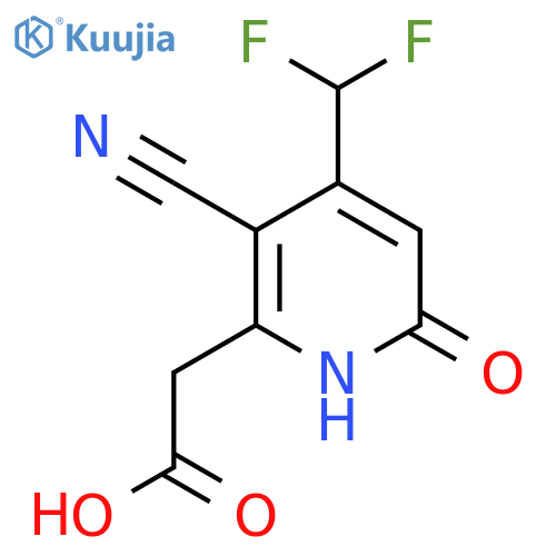 3-Cyano-4-(difluoromethyl)-6-hydroxypyridine-2-acetic acid structure