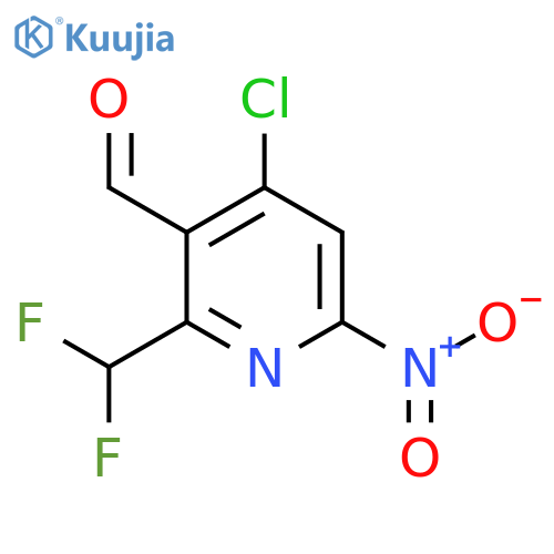 4-Chloro-2-(difluoromethyl)-6-nitropyridine-3-carboxaldehyde structure