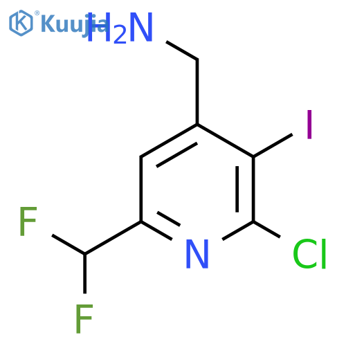 4-(Aminomethyl)-2-chloro-6-(difluoromethyl)-3-iodopyridine structure