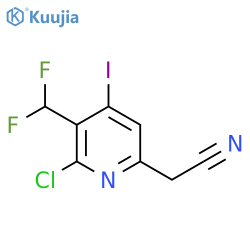2-Chloro-3-(difluoromethyl)-4-iodopyridine-6-acetonitrile structure