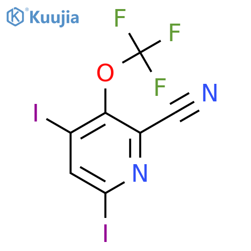 2-Cyano-4,6-diiodo-3-(trifluoromethoxy)pyridine structure