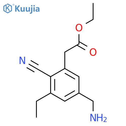 Ethyl 5-aminomethyl-2-cyano-3-ethylphenylacetate structure