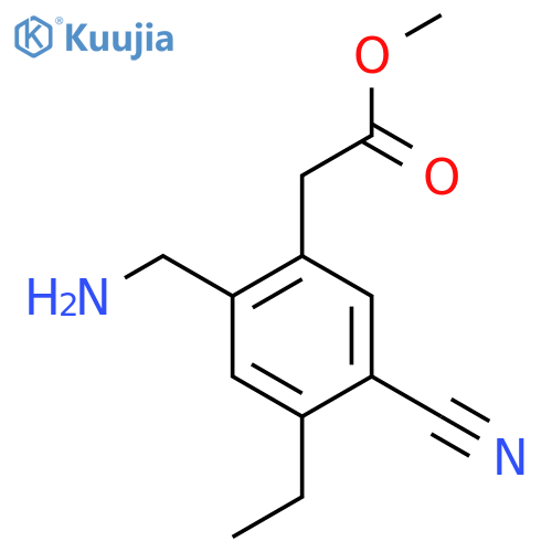 Methyl 2-aminomethyl-5-cyano-4-ethylphenylacetate structure