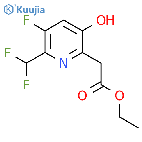 Ethyl 2-(difluoromethyl)-3-fluoro-5-hydroxypyridine-6-acetate structure
