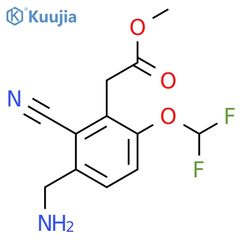 Methyl 3-aminomethyl-2-cyano-6-(difluoromethoxy)phenylacetate structure
