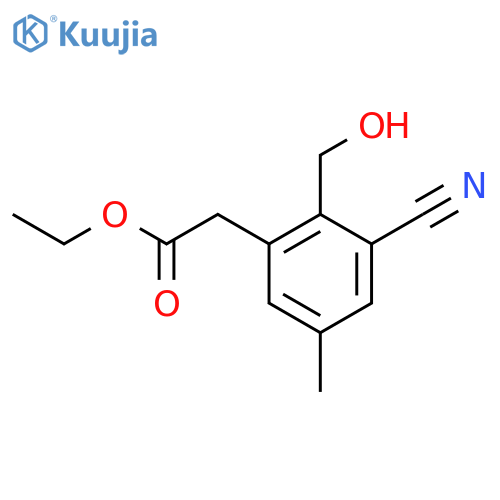 Ethyl 3-cyano-2-hydroxymethyl-5-methylphenylacetate structure