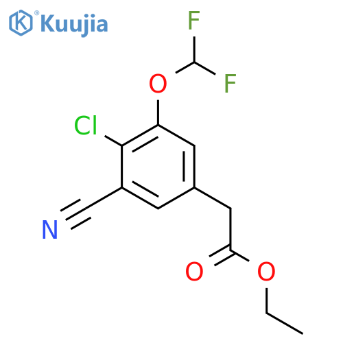 Ethyl 4-chloro-3-cyano-5-(difluoromethoxy)phenylacetate structure