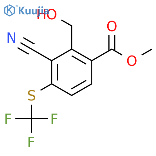 Methyl 3-cyano-2-hydroxymethyl-4-(trifluoromethylthio)benzoate structure