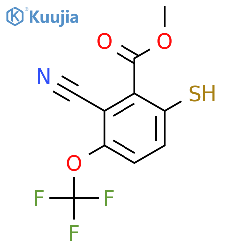 Methyl 2-cyano-6-mercapto-3-(trifluoromethoxy)benzoate structure
