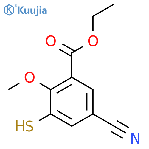 Ethyl 5-cyano-3-mercapto-2-methoxybenzoate structure