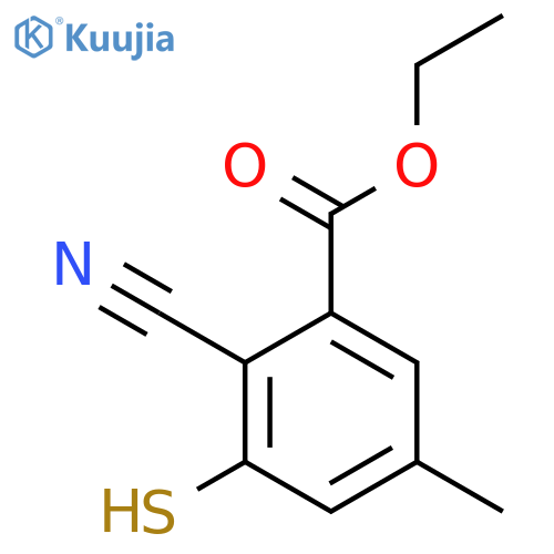 Ethyl 2-cyano-3-mercapto-5-methylbenzoate structure