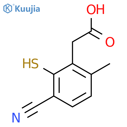 3-Cyano-2-mercapto-6-methylphenylacetic acid structure