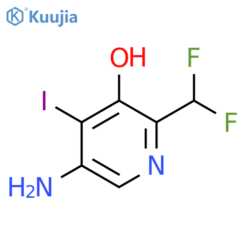 5-Amino-2-(difluoromethyl)-3-hydroxy-4-iodopyridine structure