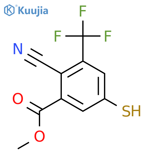 Methyl 2-cyano-5-mercapto-3-(trifluoromethyl)benzoate structure
