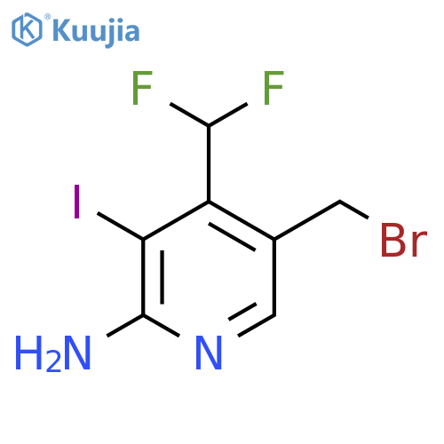 2-Amino-5-(bromomethyl)-4-(difluoromethyl)-3-iodopyridine structure
