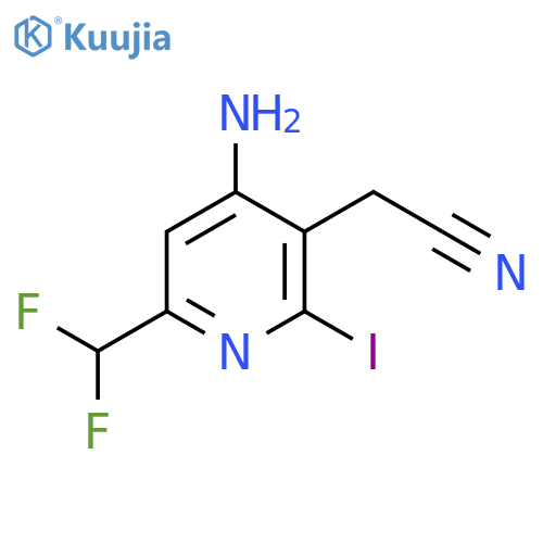 4-Amino-6-(difluoromethyl)-2-iodopyridine-3-acetonitrile structure