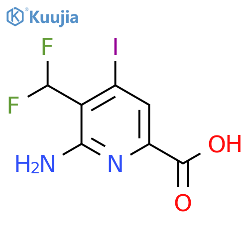2-Amino-3-(difluoromethyl)-4-iodopyridine-6-carboxylic acid structure