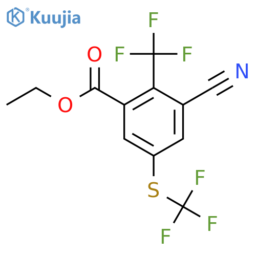Ethyl 3-cyano-2-trifluoromethyl-5-(trifluoromethylthio)benzoate structure