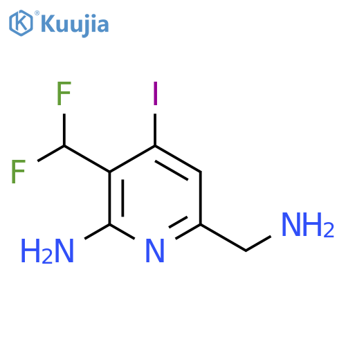 2-Amino-6-(aminomethyl)-3-(difluoromethyl)-4-iodopyridine structure