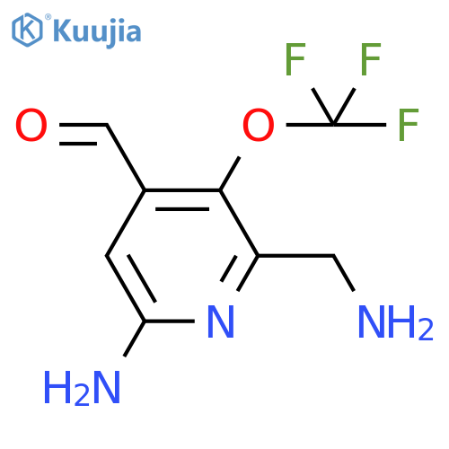 6-Amino-2-(aminomethyl)-3-(trifluoromethoxy)pyridine-4-carboxaldehyde structure