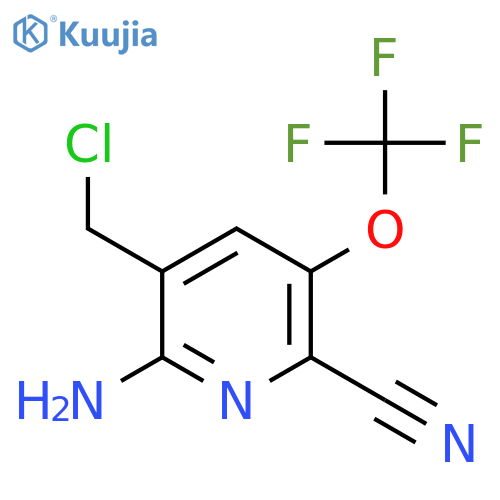 2-Amino-3-(chloromethyl)-6-cyano-5-(trifluoromethoxy)pyridine structure