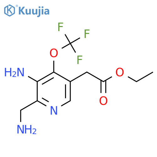 Ethyl 3-amino-2-(aminomethyl)-4-(trifluoromethoxy)pyridine-5-acetate structure