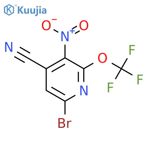 6-Bromo-4-cyano-3-nitro-2-(trifluoromethoxy)pyridine structure