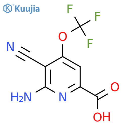 2-Amino-3-cyano-4-(trifluoromethoxy)pyridine-6-carboxylic acid structure