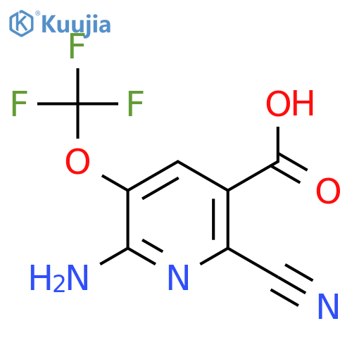 2-Amino-6-cyano-3-(trifluoromethoxy)pyridine-5-carboxylic acid structure