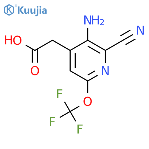 3-Amino-2-cyano-6-(trifluoromethoxy)pyridine-4-acetic acid structure