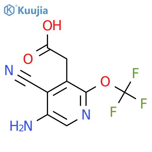 5-Amino-4-cyano-2-(trifluoromethoxy)pyridine-3-acetic acid structure