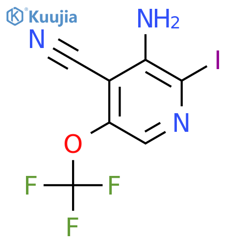 3-Amino-4-cyano-2-iodo-5-(trifluoromethoxy)pyridine structure