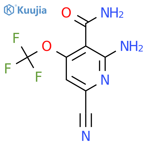 2-Amino-6-cyano-4-(trifluoromethoxy)pyridine-3-carboxamide structure