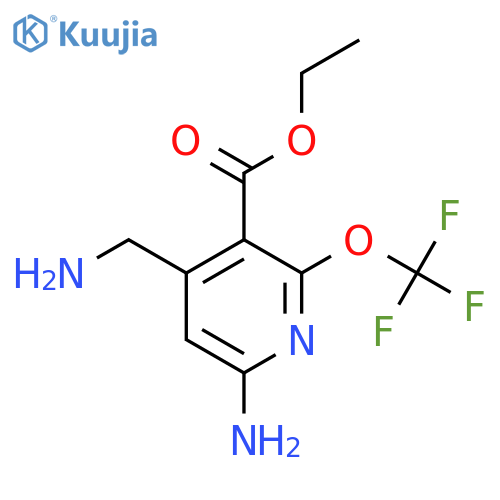 Ethyl 6-amino-4-(aminomethyl)-2-(trifluoromethoxy)pyridine-3-carboxylate structure