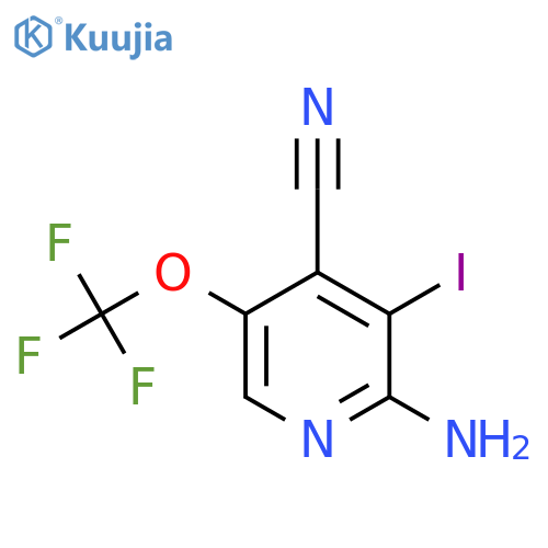 2-Amino-4-cyano-3-iodo-5-(trifluoromethoxy)pyridine structure