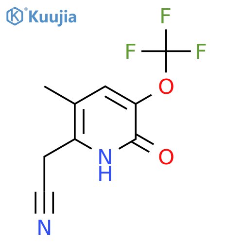 2-Hydroxy-5-methyl-3-(trifluoromethoxy)pyridine-6-acetonitrile structure