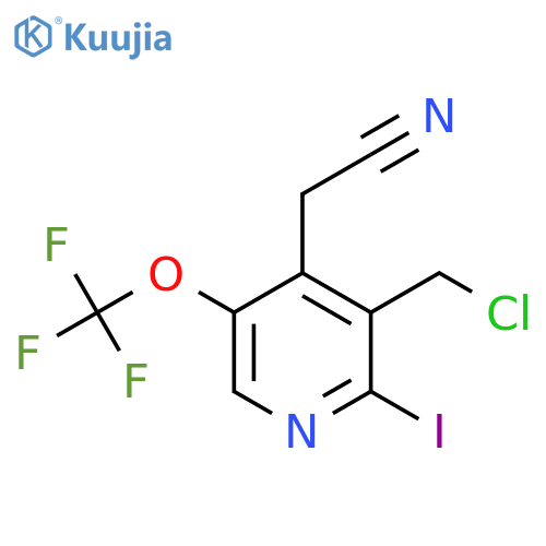3-(Chloromethyl)-2-iodo-5-(trifluoromethoxy)pyridine-4-acetonitrile structure