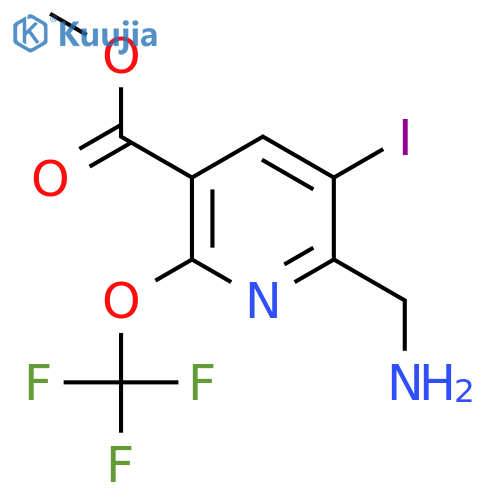 Methyl 2-(aminomethyl)-3-iodo-6-(trifluoromethoxy)pyridine-5-carboxylate structure