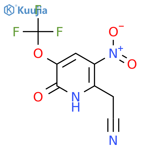 2-Hydroxy-5-nitro-3-(trifluoromethoxy)pyridine-6-acetonitrile structure