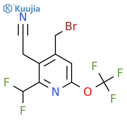 4-(Bromomethyl)-2-(difluoromethyl)-6-(trifluoromethoxy)pyridine-3-acetonitrile structure