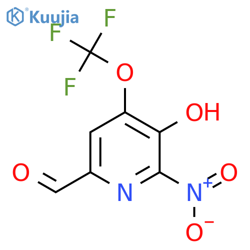 3-Hydroxy-2-nitro-4-(trifluoromethoxy)pyridine-6-carboxaldehyde structure