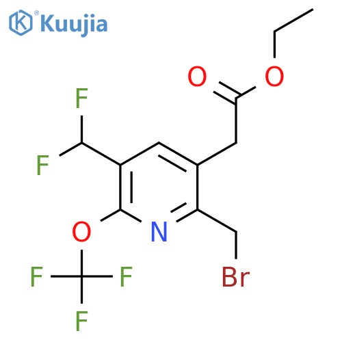 Ethyl 2-(bromomethyl)-5-(difluoromethyl)-6-(trifluoromethoxy)pyridine-3-acetate structure