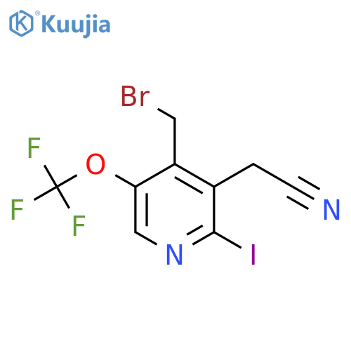 4-(Bromomethyl)-2-iodo-5-(trifluoromethoxy)pyridine-3-acetonitrile structure