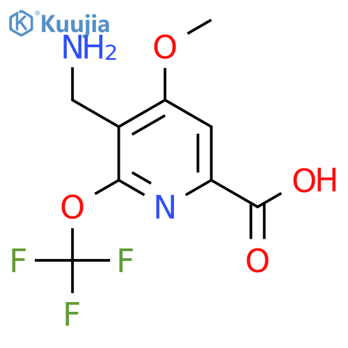 3-(Aminomethyl)-4-methoxy-2-(trifluoromethoxy)pyridine-6-carboxylic acid structure