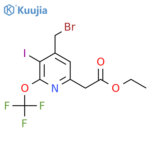 Ethyl 4-(bromomethyl)-3-iodo-2-(trifluoromethoxy)pyridine-6-acetate structure